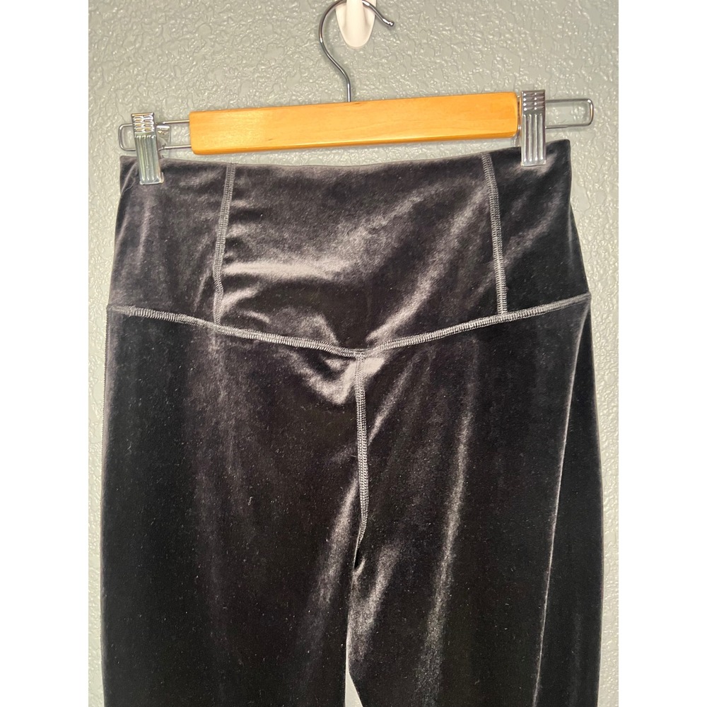 Athleta Black Velvet Flare Pants High Rise Yoga Lounge Small - Picture 7 of 7